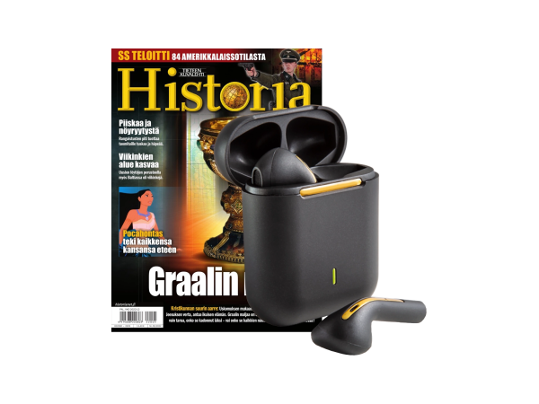 Wireless in-ear ‑ kuulokkeet + 2 nroa Tieteen Kuvalehti Historia -lehteä
